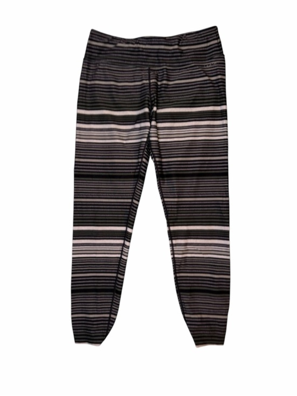 Calvin Klein Performance Black & Grey & Olive Green Striped Leggings